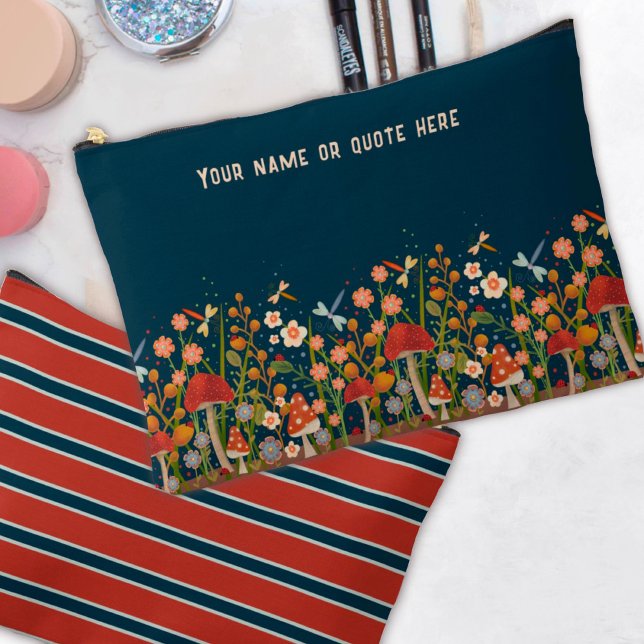 Sac Cosmétique Personnalisé De Dragonfly Florale D (Créateur téléchargé)