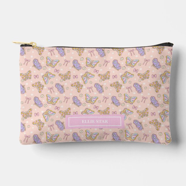 Sac cosmétique personnalisé pour fille à papillon  (Recto)