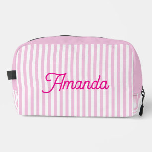 Sac cosmétique rayé personnalisé pour demoiselle d