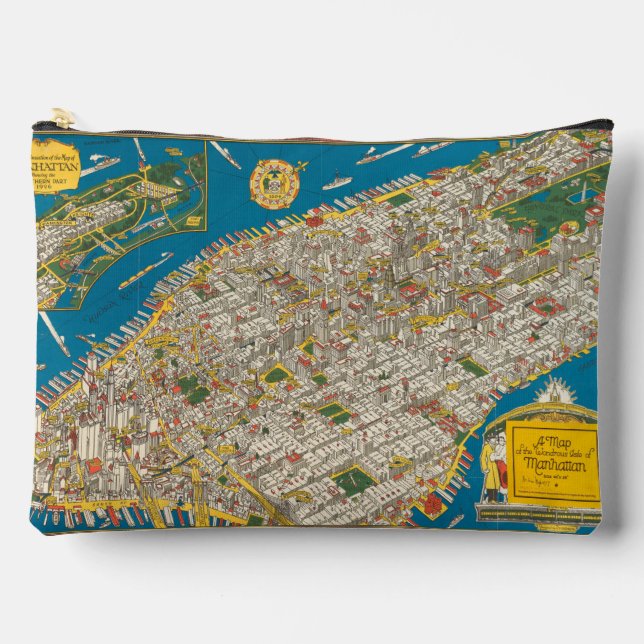 Sac cosmétique vintage New York Map (Recto)