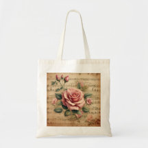 Sac Coton Tout Rose Vintage & Partition