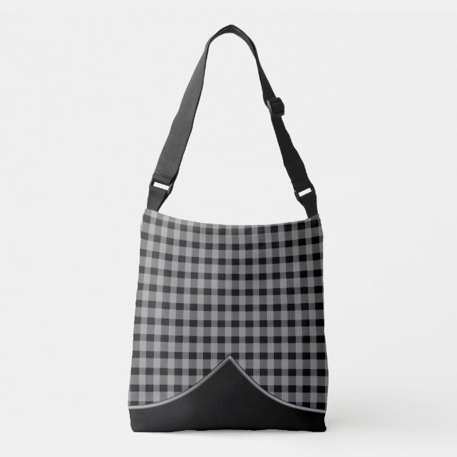 Sac croisé gris noir de très bon goût de bride de (Devant)