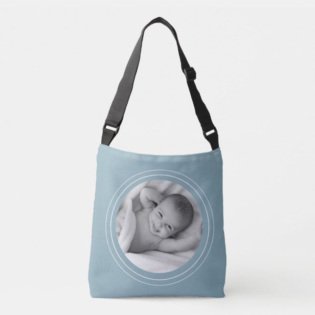 Sac croisé personnalisé bleu (Devant)