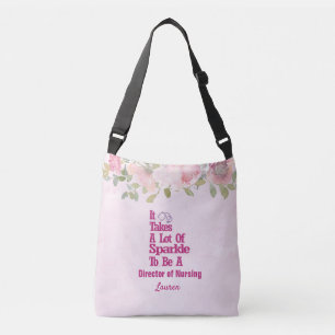 Sac Crossbody Pink Floral DON Nurse Personnalisé