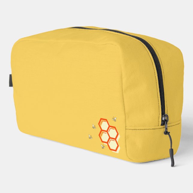 Sac d'abeille rétro-jaune à peigne jaune | Texte p (Coin droit)