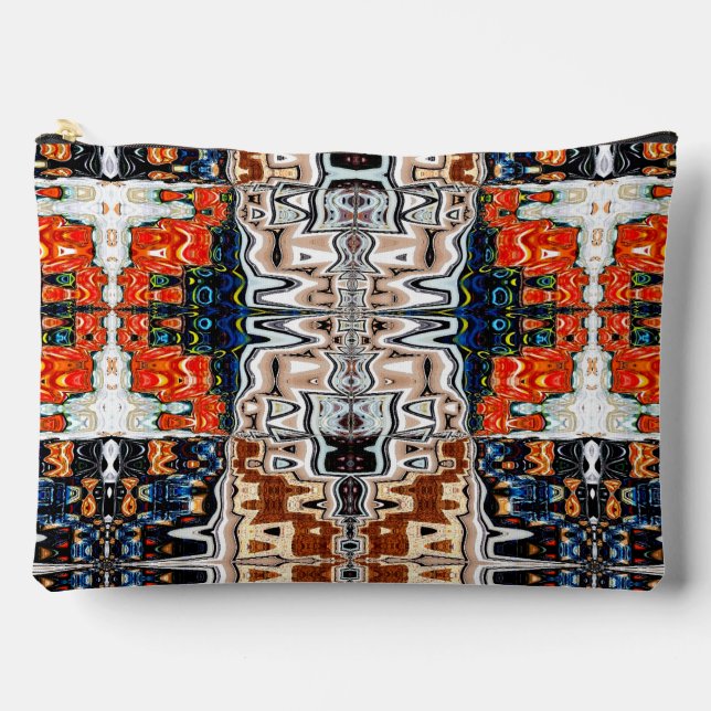 Sac d'accessoires Abstrait rouge, beige et bleu (Recto)