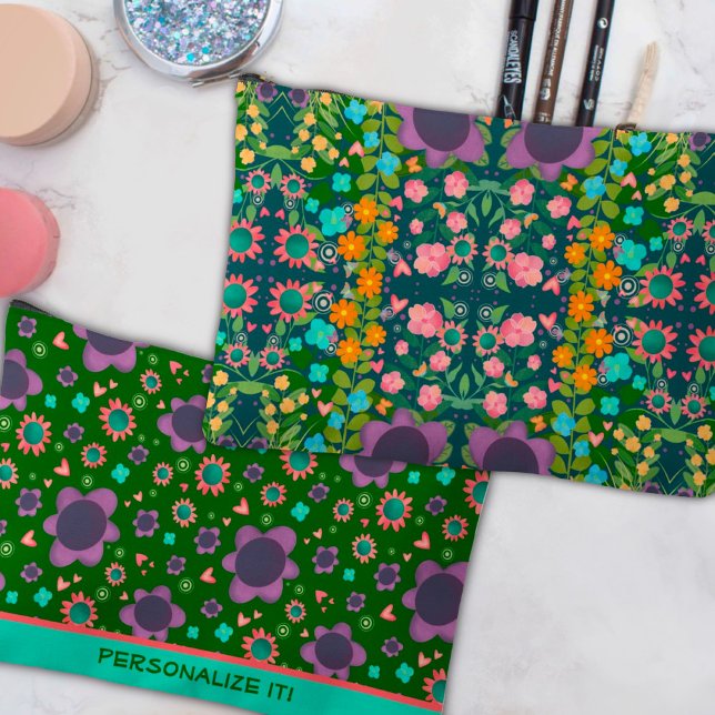 Sac d'accessoires personnalisé unique à motif flor (Créateur téléchargé)