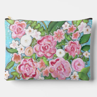 Sac d'accessoires pour fleurs de printemps rose -