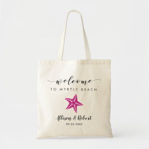 Sac d'accueil de mariage d'étoiles de mer, plage,