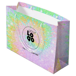 Sac d'achat de papier Parties scintillant Tiedye s