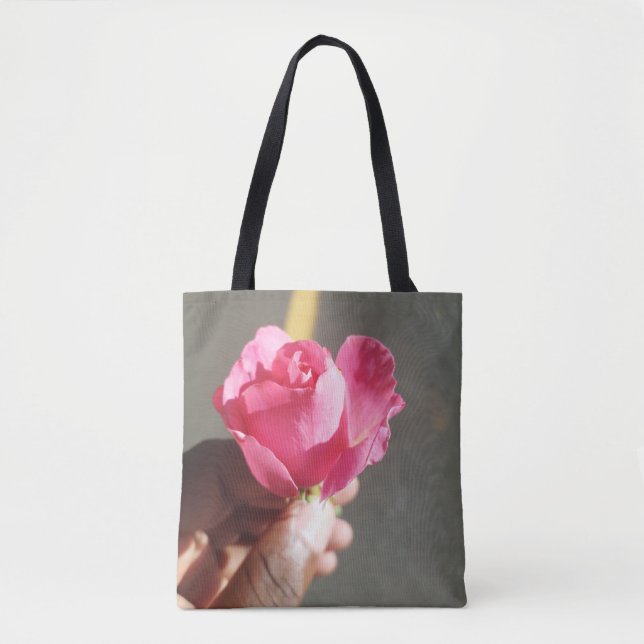 Sac d'achat Fourre-tout Flower rose (Devant)