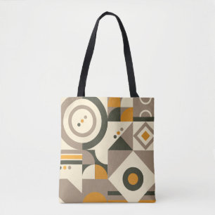 Sac d'achat géométrique moderne Retro Earth Tone