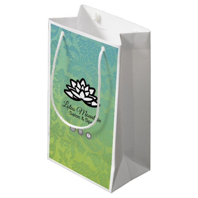 Sac d'achat personnalisable Ombre Damask (Devant Angle)