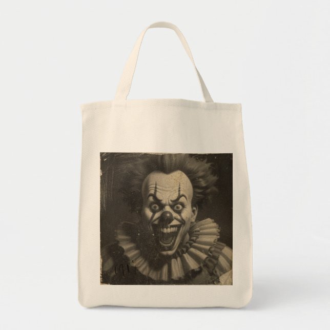 Sac d'achat réutilisable clown vintage (Devant)
