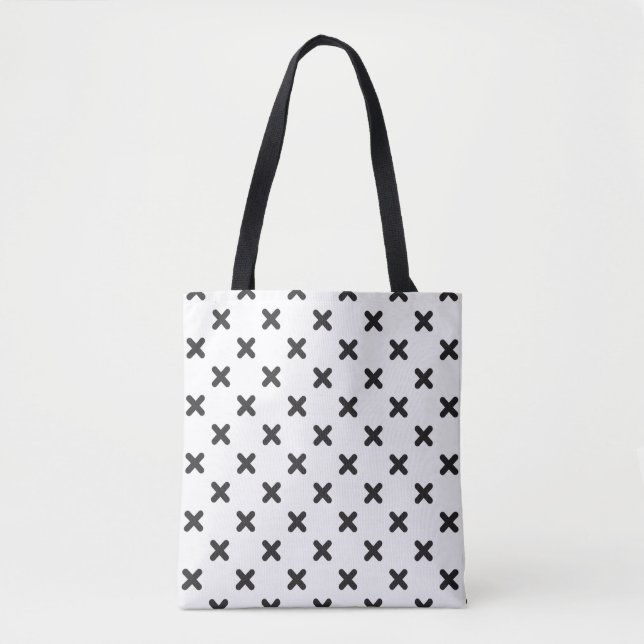 Sac d'achat simple de croix noire moderne (Devant)