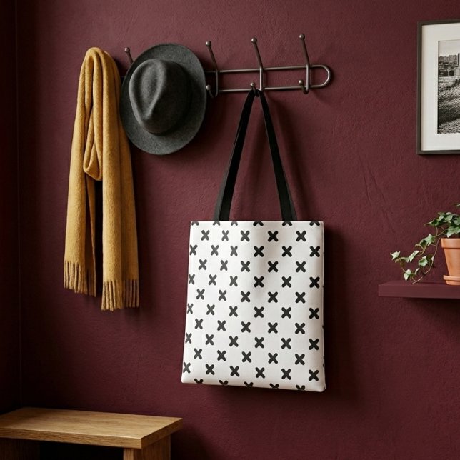 Sac d'achat simple de croix noire moderne (Créateur téléchargé)