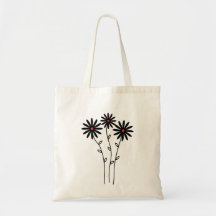 Sac d'achats avec dessin abstrait des fleurs