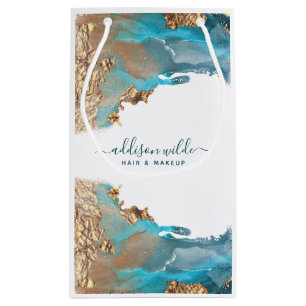 Sac d'affaires à encre liquide d'art moderne bleu 