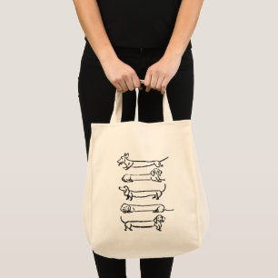 Sac d'alimentation minimaliste en coton Dachshund
