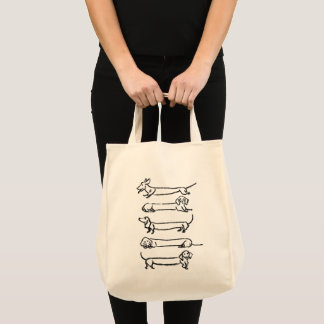 Sac d'alimentation minimaliste en coton Dachshund 