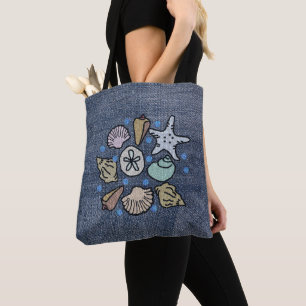 Sac d'art en coquille de Faux Denim