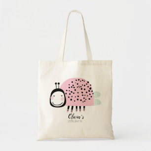 Sac de bibliothèque Ladybug rose personnalisé