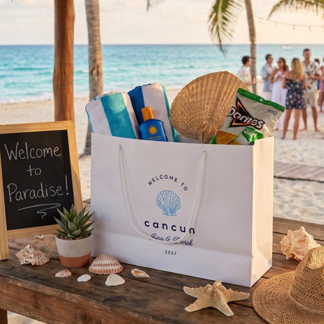 Sac de bienvenue bleu pour mariage de destination  (Créateur téléchargé)