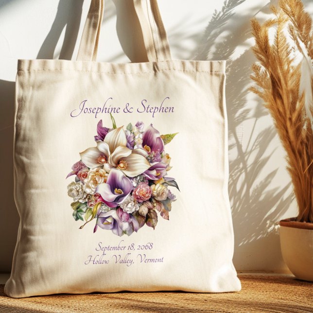 Sac de bienvenue de mariage aux lys calla (Créateur téléchargé)