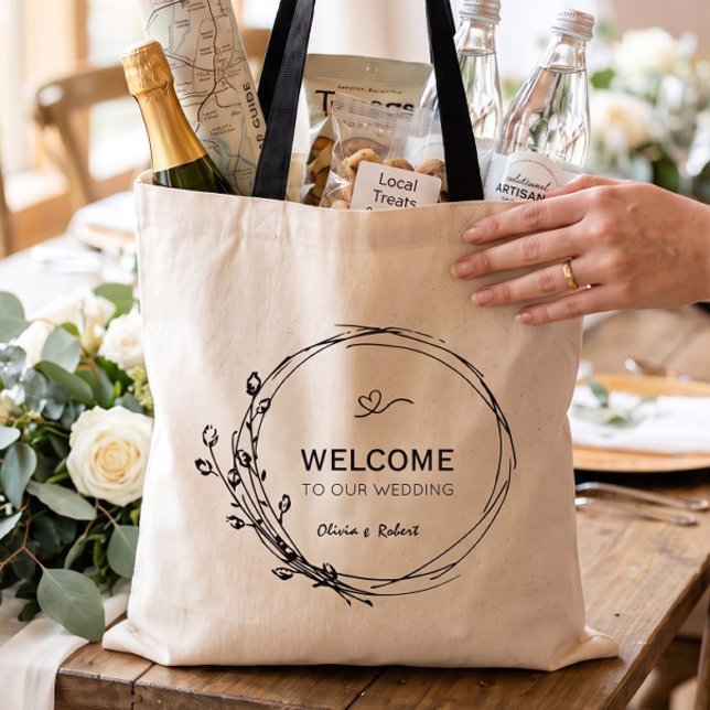 Sac de bienvenue de mariage floral rustique (Créateur téléchargé)