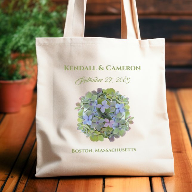 Sac de bienvenue de mariage Hydrangea vert de prin (Créateur téléchargé)