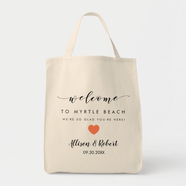 Sac de bienvenue mariage avec arrière Itinéraire,  (Devant)