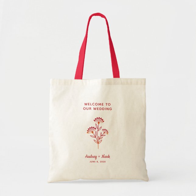 Sac de bienvenue mariage avec Fleurs sauvages en r (Devant)