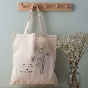 Sac de bienvenue Mariage floral, Sac fourre-tout d