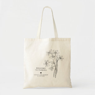 Sac de bienvenue Mariage floral, Sac fourre-tout d