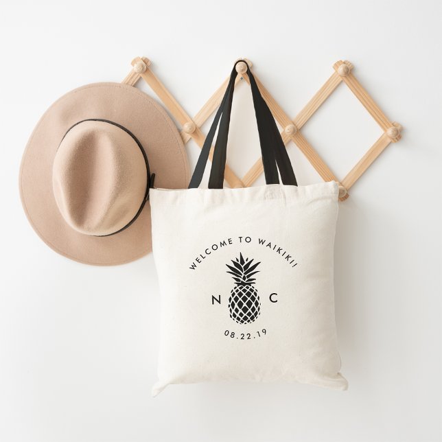 Sac de bienvenue mariage | Monogramme ananas (Créateur téléchargé)