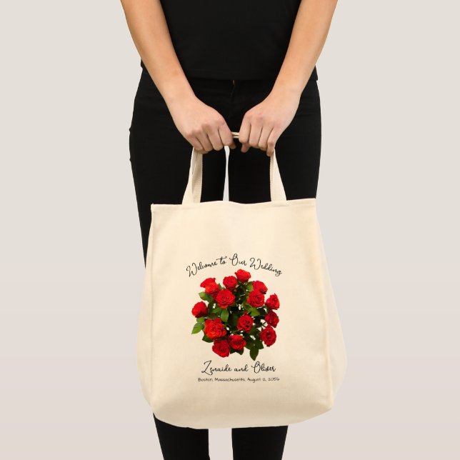 Sac de bienvenue mariage Roses rouges Design (Devant (produit))