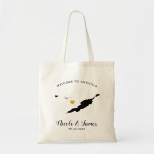 Sac de bienvenue pour Mariage Anguilla, noir & or