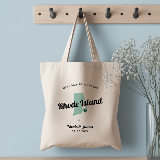 Sac de bienvenue pour mariage avec carte de Rhode  (Créateur téléchargé)