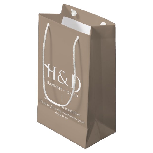 Sac de bienvenue Taupe Monogram Mariage  (Devant Angle)