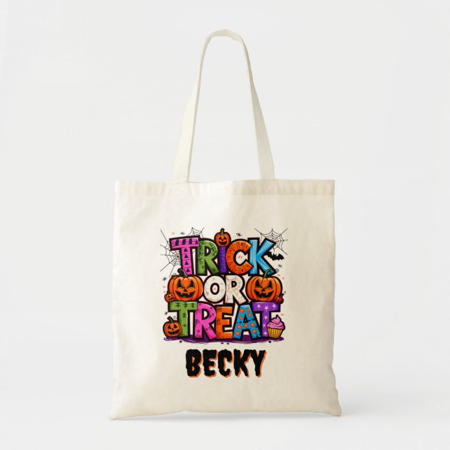 Sac de bonbons mignon pour la fête d'Halloween (Devant)
