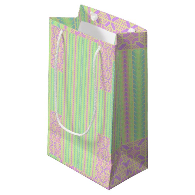 Sac de cadeau à motif de croix de Pâques pastel (Devant Angle)