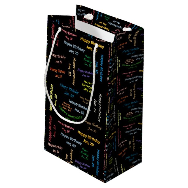 Sac de cadeau d'anniversaire du 20 janvier (Dos Angle)
