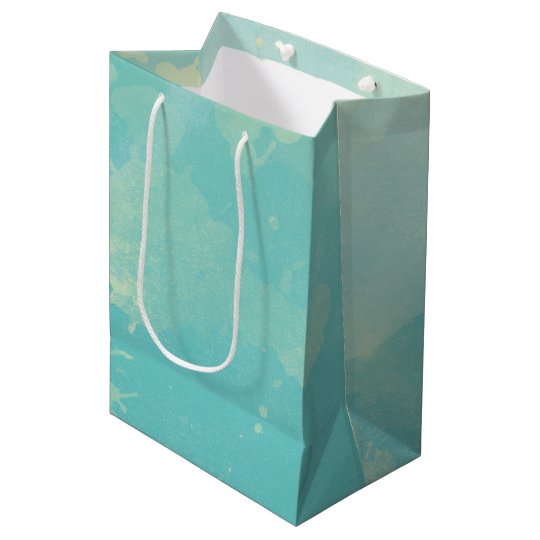 Sac de cadeau d'aquarelle de vert bleu