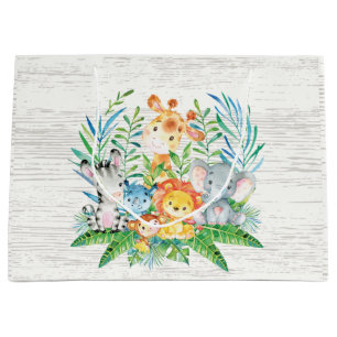 sac de cadeau de baby shower d'animaux de jungle