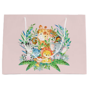 sac de cadeau de baby shower de filles d'animaux