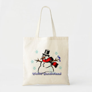 Sac de cadeau de bonhomme de neige du pays des