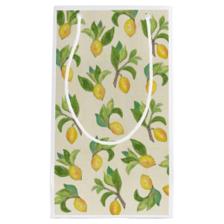 Sac de cadeau de citrons et de feuille