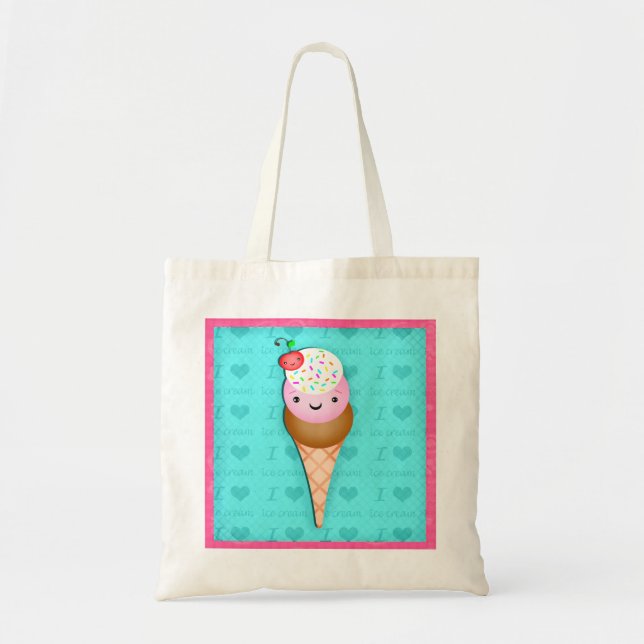Sac de cadeau de cornet de crème glacée de Kawaii (Devant)
