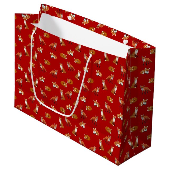 Sac de cadeau de famille de Fox rouge (Devant Angle)
