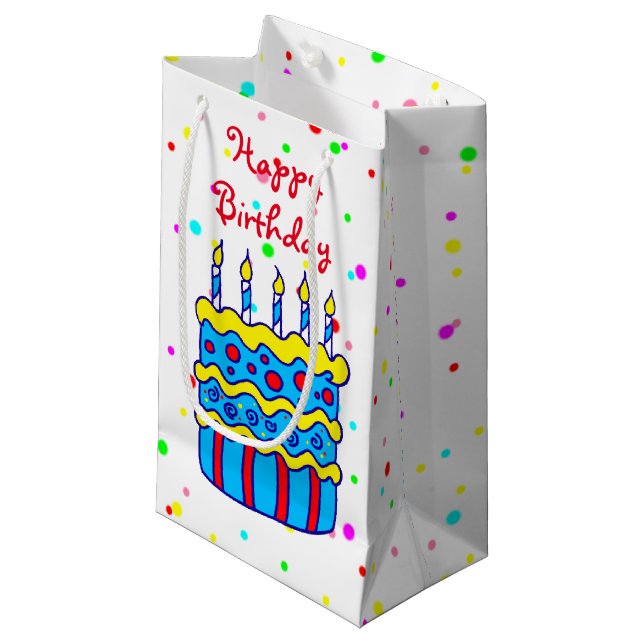 Sac de cadeau de gâteau d'anniversaire (Devant Angle)